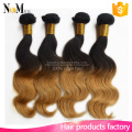 Body Wave two tone ombre remy hair weaving made in China